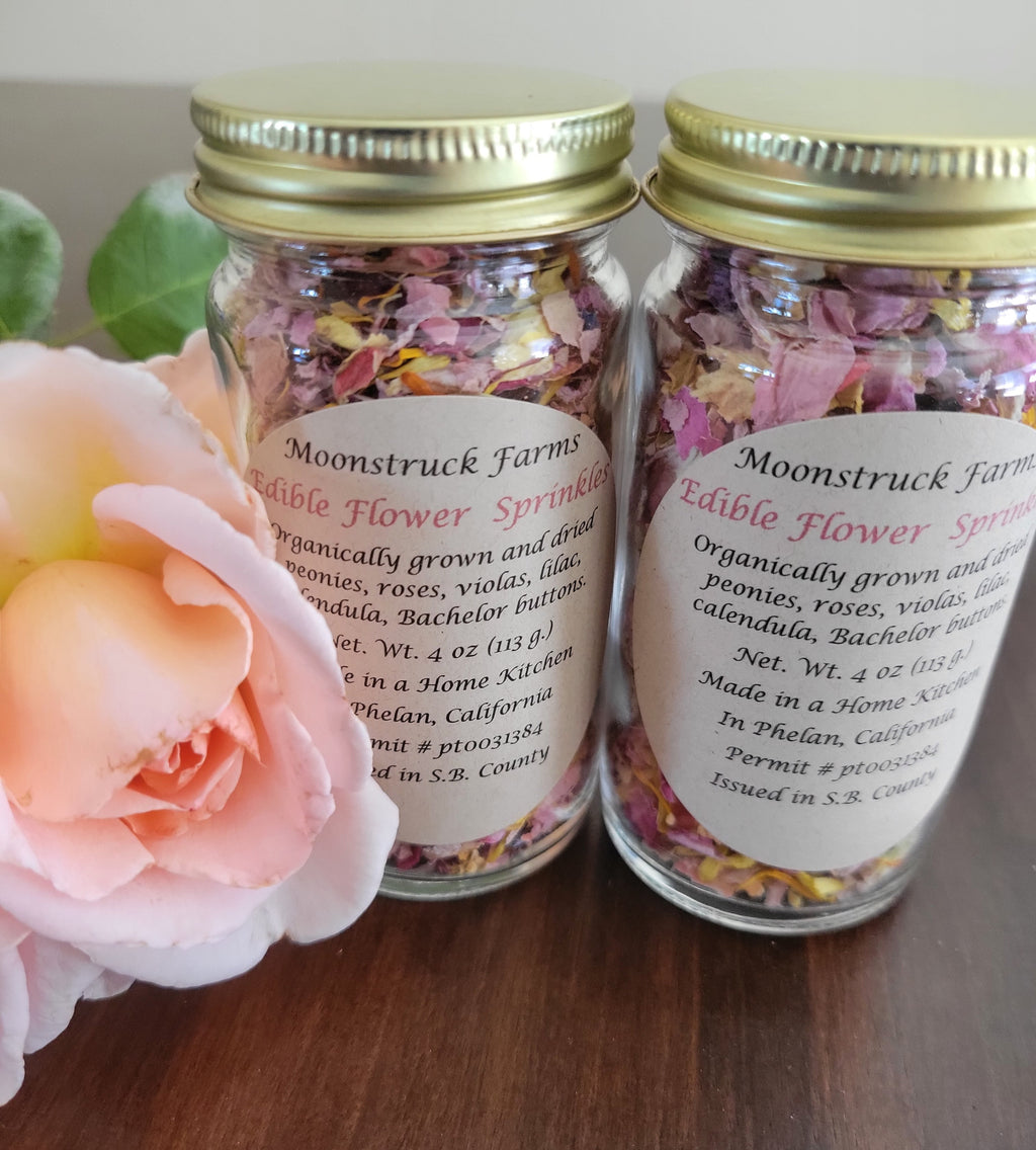 Edible Flower Sprinkles (Two 4 oz jars)
